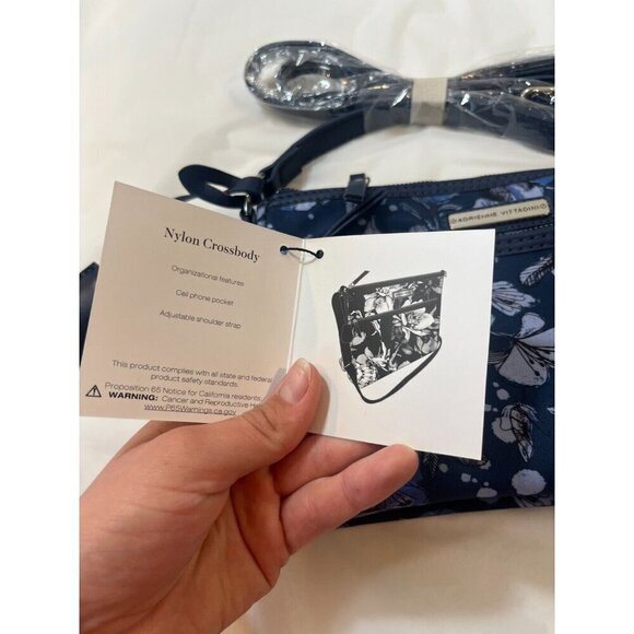 ADRIENNE VITTADINI Front Row Floral Collection Navy Floral Crossbody Bag - Picture 11 of 13